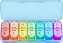 Weekly Pill Organizer 2 ganger om dagen - PM Pill Organizer med 7 daglige fargekodede små tilfeller, morgen og natt reise piller tilfeller for vitaminer, medisin, og kosttilskudd
