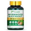 10 i 1 Wormwood Capsules - 90 Capsules Supplement, Black Walnut Hulls, Cloves, Black Pepper, Turmeric Curcumin Root, Peppermint Leaf, Støtter Cut Helse & Digestiv Balance
