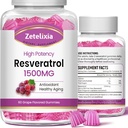 Sukkerfri Resveratrol Gummies - høy renhet Resveratrol Supplement for antioksidant, sunn aldring, hud, hjerne, organisk - 120 Gummies