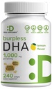 DHA Supplements ® 240 Softgels, Burpless, Lemon Flavor, DHA 1000mg + EPA 500mg, Wild Fanget Fisk, Rich i Omega-3s, Mercury Free, Ikke-GMO, Støtte Hjerne hjerte og felles helse