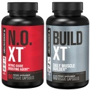 Jacked Factory Muscle Builder Supplement Stack - Build-XT Muscle Builder & N.O. XT Nitric Oxid Boosting Agent for Dual Support (30 dagers forsyning)