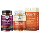 Bundle av ekstra styrke Hawthorn Berry Capsules - hjertehelse Supplement og gurkemeie Curcumin Immune Support Gummies - Immun Booster Turmeric Gummies for felles støtte og avansert hudpleie