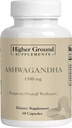 Ashwagandha med svart pepper | Herbal Supplement for stress relief, humørforbedring, immunsystem, kognitiv funksjon, hormonregulering | Kolesterol nivåer | Ikke-GMO | Glutenfri | 60 kapsler