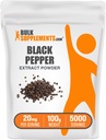 BulkSupplements.com Svart Pepper Ekstrakt pulver - Svart Pepper Supplements, Piperine Supplements - Vegan & Glutenfri, 20 mg per servering, 100g (3,5 oz) (Pack of 1)
