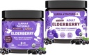 Llama Naturals Ekte Fruit Sambucus Elderbær Gummies for barn og voksne | Nei Lagt Sukker Cane, Vegan, Organisk Immun Støtte | Zink & Naturlig Vitamin C | Plantebaserte, Chewable Gummies for hele Fa