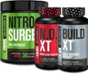 Jacked Factory Nitrosurge pre trening, N.O. XT Nitric Oxid Supplement & Build-XT Daily Muscle Builder Bundle