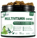 NATURE TARGET Multivitamin for hunder - med MSM & Glucosamine, Omega 3 & 6, Probiotika for Digestive Helse, Felles støtte, Hud & Coat, Immunsystem & Total Helse 120 Myke Chews