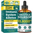 Graviola Soursop Leaf Ekstrakt væske - Soursop Bitters Liquid, Support Immune, Relax, Lever og søvn | Ikke-GMO, Sukker & Glutenfri, Original Flavor, 2 Fl Oz