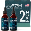E2H Liver Support Supplement med Melk Thistle - Liver Helse Formula - Artichoke Extract, Dandelion Root, Chanca Piedra, og mer - Absorbent flytende formel (2 flasker)