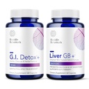 Biocidin G.I. Detox+ Gentle Binder & Liver GB+ Gallblader Liver Support - Hjelp optimalisere toksin fjerning & fett digestion - Aktivert Charcoal, Zeolite, TUDCA & Bitter Urter (2 produkter)