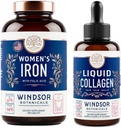 WINDSOR BOTANICics flytende kollagen og jern for kvinner Beaty og velvære Bundle