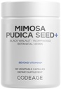 Codeage Organic Mimosa Pudica Seed Capsules - Mimosa Pudica Seeds Supplement - Svart Walnut, Cloves, Vidanga, Neem, BioPerine - Alle i ett - Sensitive Plantepiller - Ikke-GMO & Vegan - 120 Kapsler