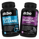 Lunge rengjøring og Aktivert Charcoal Capsules - Respirasjonstilskudd og organisk kokos Charcoal piller for magegass og Bloating Support - Herbal Detox for lunger, Bronchial Helse & Gut
