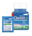 Claritin Allergi medisin for voksne, 24-timers ikke-drowsy Loratadin 10 mg piller, antihistamin, 30 tabletter + 1ct On-The-Go Relief