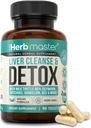 Nora Ross Herbmaster Liver Cleanse Detox & Reparasjon – 27-i-1 Herbal Liver Support Supplement for menn og kvinner – Milk Thistle Supplement w/Artichoke Extract, Choline, sink & Dandelion Root – 45 Serveringer