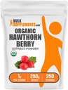 BulkSupplements.com Økologisk Hawthorn Berry Ekstrakt pulver - Hawthorn Berry Supplement - Herbal & Glutenfri, 1g per servering, 250g (8,8 oz) (Pack of 1)