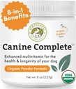 Wholistic Kjæledyr Organics Canine Complete - Hund Multivitamin pulver - 8 Oz - Daglige Hundevitaminer og kosttilskudd for hjemmelaget mat - Immunsystem, hud, Coat & Total Helse - Små og store avler