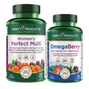 Renhetsprodukter Kvinners perfekte multi + OmegaBerry Fish Oil Women's Multi (Supports Urinal Tract Health, Immune, Bein, hår, hud, negler + mer) - OmegaBerry (1250 mg Omega-3, vitamin D3 + mer)