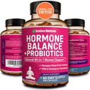 Hormone Balance + Probiotika for kvinner- naturlige Menopause Relief, Vektkontroll, Bloating, Hot Flashes, PMS Organic Maca, Chasteberry, Dong Quai & Black Cohosh