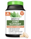 Zenvis helse felles støtte Supplement med Glucosamine Chondroitin MSM, Curcumin & Sulfate - Felles helse for kvinner og menn - Mobilitet & Fleksibility Support for Knee, Cartilage & Bone - 90 greve