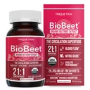 BioBeet® Max Styrke Beet Root Capsules - 21:1 Konsentrum, hver servering avledet fra 28,350 mg organisk beetrot - Absorpsjon Enhancement with BioPerine® Black Pepper Extract (60 Kapsler)