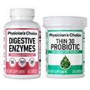 Legens CHOICE - Beat Bloat + Støtte Vekthåndtering Bundle: Digestive Enzymer + Thin-30 Probiotic