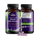 Svart Elderbær Capsules | 180 greve | Sambucus Elderbær Vitaminer, Ikke-GMO, Glutenfri, Økologisk Elderbær Ekstrakt Sambucus Nigra