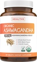 USDA Organic Ashwagandha Supplement - høy styrke Ashwagandha piller laget med organisk svart pepper for forbedret absorpsjon - Vegansk ikke-GMO laget i USA og Lab verifisert (1 måneders forsyning)
