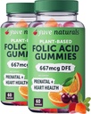 Yuve Prenatal Gummies for kvinner - Folic Acid Prenatal Vitaminer 667mg DFE - Chewable Prenatal Vitaminer - Hormonal Support & Folate Acid - Vegan & Natural - Prenatal vitaminer Gummies - 2 Pack of 60ct