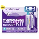 Cicatricure Skin Recovery Kit: Avansert Scar Gel & åpen sårpleie Antibiotisk Ointment, reduserer strekkmerker, kirurgisk & akne arr, behandler kutt og Burns, 1 oz Hver - for voksne og barn