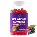 Melatonin 20mg Gummi (120 greve) - Maks styrke sovestøtte for voksne med 10 mg Melatonin Per Gummy - Glutenfri, Ikke-GMO, Vegetarisk, Great Tasting Blandet Berry Flavor - 60 Services