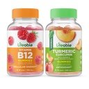 Livbar vitamin B12 + gurkemeie curcumin, gummier Bundle - Great Tasting, Vitamin Supplement, Glutenfri, GMO Gratis, Chewable