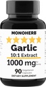 MONOHERB hvitløk ekstrakt 1000 mg - 90 vegetariske kapsler