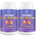 Liposomal Alpha Lipoic Acid 1500mg - med acetyl-L-karnitin 900mg & Ubiquinol 100 mg & vitamin E 15mg,ALA Supplement for antioksidanter glucosemetabolisme Nerve energi,60 Softgels (2 flaske)