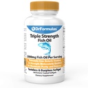 DrFormulas 2000mg trippel styrke Omega 3 Fish Oil med EPA og DHA, 180 Burpless Softgels