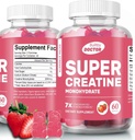 Super Kreatin Monohydrat Gummies for menn og kvinner, Sukker-fri, 30 Serveringer, 5 g Kreatin Per Serving, Vegansk, Glutenfri, Bodybuilding Recovery Supplement for å øke muskelstørrelse og styrke