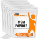 BulkSupplements.com MSM pulver - Methylsulfonylmetan, MSM Supplement - MSM Pure Powder, MSM 3000mg - for felles helse, Glutenfri, 3000mg per servering, 5kg (11 lbs) (Pack of 5)