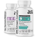 Ungdom & Tonic Menopause & PMS Støtte for kvinner gjennom balansert østrogenmetabolisme – 90 piller med DIM svart cohosh rød Clover Dong Quai Soya isoflavones