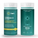Iwi Omega-3 Essential & DHA Omega-3 Bundle, 30 Serveringer, Vegan Plant-basert Algae Omega 3, Krill & Fish Oil Alternativ, Ingen Fiskig Ettersmak