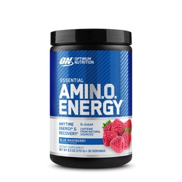 Optimum Nutrition Amino Energi - Pre Workout med grønn te, BCAA, Aminosyrer, Keto vennlig, Grønn Kaffe Ekstrakt, Energi pulver - Blå bringebær, 30 serveringer (Packing May Vary)