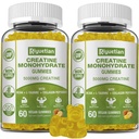 Kreatin Monohydrat Gummies, Kreatin for menn og kvinner, Chewable Kreatin for å forbedre fokus og utholdenhet, 5g Kreatin per servering, sukker-fri, 120 greve
