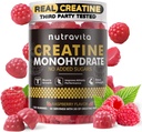 Nutravita Kreatin Monohydrat Gummier for menn og kvinner-5g kreatin Monohydrat per servering - sukker gratis, vegan, bringebær flavor, 120 greve
