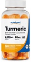 Nutricost Turmeric Gummies 2.000mg Tumeric per servering (120 Gummies) - 60 Services