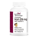Bariatrisk Fordel Chewable Iron 29 mg - for kariatrisk kirurgi pasienter - jern med vitamin C - ingen jernsmak - Ferrous Fumarate & Carbonyl Iron Supplement - Passion Fruit - 180 greve