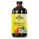 Serene urter flytende gurkemeie med svart pepper - gurkemeie Shots curcumin Supplement 1000mg ekstra styrke urte drikk, Digestive biters for gloating relief, felles helse, energi og klarhet - 16oz