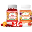 Lunakai vitamin B12 og vitamin E Gummies Bundle - 3000 mg Gummies for voksen energi støtte og bein helse - 250 mg 1000 iu naturlig VIT E Plus C kosttilskudd