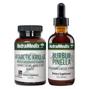 NutraMedix Brain Support Bundle - Inkluderer Artic Krill Oil Softgels og Burbur Pinella flytende dråper for kognitiv helse, detox og hjerne støtte - 2- Piece Supplement sett for kognitiv støtte