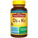 Naturlaget vitamin D3 K2 Supplement, 5000 IU (125 IU) Vitamin D for bein, tenner, muskel og immunstøtte, 30 D3 og K2 Softgels, 30 dagers forsyning