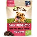 Kjæledyr Naturals Daglig probiotika for hunder, 120M CFUs - Pre og probiotika for hunder Digestiv Helse, Gut Helse, Immun støtte, diarré, allergier og kløe - 60 Chews, Duck Flavor