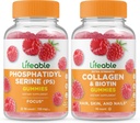 Livlig fosfatidyderin (PS) + kollagen & Biotin, Gummier Bundle - Flott Tasting, vitamin Supplement, Glutenfri, GMO Free, Chewable Gummy